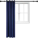 Sunnydaze 52 x 95-Inch Outdoor Blackout Curtain with Grommet Top - Includes Tiebacks - Blue