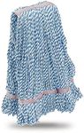 Libman Commercial 969 Large Finishing Wet Mop Head, Blend of Rayon, Polyester, and Acrylic, 20 oz., Blue and White (Pack of 6)