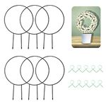 SanSanYa 6PCS Metal Garden Trellis for Climbing Plants 13" Iron Climbing Plant Support Vine Stem Plant Trellis with Twist Tie for Garden Stem Stalks Vines Ivy Clematis (Round)