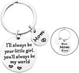 Mother’s Day Gift, Mom Keychain Mom Gifts from Daughter for Birthday Thanksgiving Day, I'll Always Be your Little Girl Key Ring, Best Mom Key Chain for Women Mother Christmas Valentine's Day Gifts