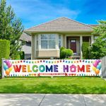 LAMEK Welcome Home Banner Large Welcome Back Banner We Missed You So Much Banner Welcome Home Decorations for Housewarming Homecoming Military Return Family Party Supplies,300x50cm