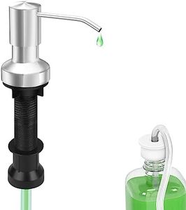 Kitchen Sink Soap Dispenser Brushed Nickel Countertop Soap Dispenser Pump with 47" Extension Tube Kit and 17 Oz Bottle Built in Bathroom Sink Soap Dispenser Dish Soap Pump