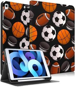 Uppuppy for iPad 9th/8th/7th Generation Case 10.2 Inch Boys Women Cute Folio Smart Cover Pencil Holder Cartoon Cool Teens Kids Fun Men Girls Cases for Apple iPad 7/8/9 Gen A2602 A2270 A2197