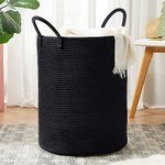 MOJOSCEND Black Laundry Basket Wove