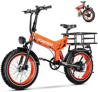 Ihahvc SASIKEIBIKE 1500W Motor Foldable Electric Bike for Adults with Rear Basket Orange