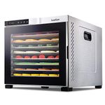 Ivation 10 Tray Commercial Food Dehydrator Machine | 1000w, Digital Adjustable Timer and Temperature Control | Dryer for Jerky, Herb, Meat, Beef, Fruit and To Dry Vegetables | Stainless Steel