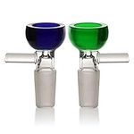 Glass Bong Bowl 14.5mm with Smoking Pipe, Accessories Glass Bongs Parts 2 Blue+Green smoking bolw 14.5mm Hookah Pipe Bowls with Bongs Accessory Bowl for Smoking "Nicotine Free"