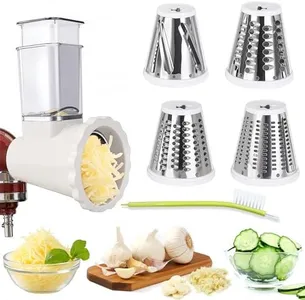 Slicer/Shredder Attachment for Kitchenaid Mixers,Cheese Grater & Vegetable Chopper & Salad Shooter & Grater Accessories (4 Blades)