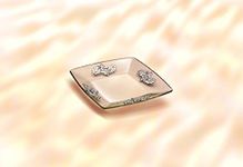 Corona Treasures Italian Square Glass Serving Dish with Silver Accent - 9"