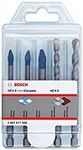 Bosch Professional 5pcs HEX-9 HardCeramic + HEX-5 Drill Bit Set (Hard Tiles, Concrete, Ø 6/8mm, Accessories for Impact Drills)