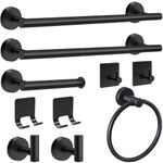 10-Piece Bathroom Accessories Set, Black Towel Rack Towel Holder Towel Bar, Towel Racks for Bathroom SUS304 Stainless Steel, Bathroom Towel Holder Towel Rack Wall Mounted, Black Towel Rack Bathroom