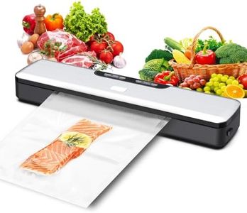 Vacuum Sealer Machine, Compact Powerful Automatic Vacuum Sealer for Dry&Moist Food, 300mm Long 5mm Wide Seal, With 10 Vacuum Sealer Bags, Sous Vide Compatible