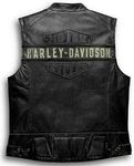 Mens Real Leather Passing Link Biker Vest Black (XXL)