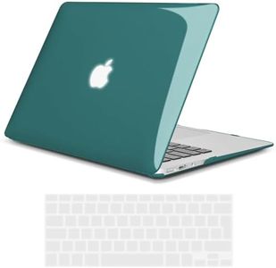 TECOOL Funda Compatible con MacBook Air 13 Pulgadas 2017-2010 A1466 A1369, Case Carcasa Rígida de Plástico Delgada y Cubierta de Teclado en Español UE, Cristal Turquesa Oscuro