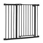 Hauck Baby Gate for Doors and Stairs Close N Stop inclusive 21 cm Extension, Child Stair Gate for Widths 96 to 101 cm, Pressure Fit - No Screws, One-Handed Opening to Both Sides, Metal, Black