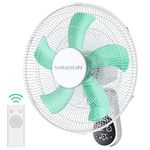 VAGKRI Wall Mount Fan, 16 Inch Wall Fan with 5 Blades, 5 Speeds, 8 Hour Timer, 90° Oscillating Quiet Fan with Remote for Home Office Bedroom Living Room Garage