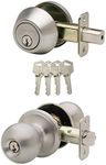 Copper Creek BKDB141SS Ball Door Knob Keyed Alike with Deadbolt Combination, Satin Stainless