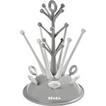 Beaba Baby Bottle Drying Rack for Drying 6 Bottles and Baby Accessories, Draining Tray, Bottle Dryer, Suitable for Baby Bottles, Sipper Cups, Breast Pump Parts, Teats, Feeding Accessories (Grey)