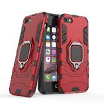 Compatible with iPhone 5 5S SE Case, Metal Ring Grip Kickstand Shockproof Hard Bumper Shell (Works with Magnetic Car Mount) Dual Layer Rugged Cover for Apple iPhone 5, iPhone 5S, iPhone SE (Red)