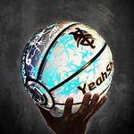 YeahShoot Reflective Holographic Basketball Size 7 Light Up Basketball with Pump for Youth Outdoor Basketball Gifts
