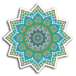 2 x 10cm Mandala Blue Indian Vinyl Stickers - Sticker Laptop Luggage #19368 (10cm Wide)