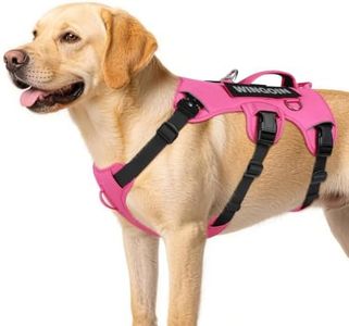 WINGOIN Escape Proof Dog Harness,No Pull for Large Dogs with Handle,Pink,XL