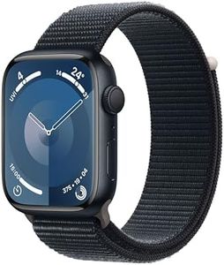 Apple Watch Series 9 [GPS 45mm] Smartwatch with Midnight Aluminum Case with Midnight Sport Loop One Size. Fitness Tracker, Blood Oxygen & ECG Apps, Always-On Retina Display, Water Resistant