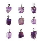 Pandahall 24pcs Irregular Natural Gemstone Pendant Amethyst Crystal Pendants Healing Quartz Charms for Necklace Earring Bracelet Jewelry Making