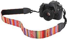 FIRST TRY Camera Strap Adjustable DSLR Camera Neck Strap Belt Retro Film Camera Shoulder Strap Vintage Soft Long Rope Universal Cord for Women Men SLR Mirrorless Cameras(Upgraded Version) Red