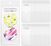 120 Pcs Car Coaster Packaging, Car Coaster Packaging Self-Seal Bags, Sublimation Car Coasters Paper Card 6.77x 3.07 Inches, Suitable for Packing 2x Thermal Sublimation Car Coasters (White)
