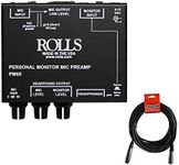 Rolls PM60 Personal Monitor Microphone Preamp with XLR-XLR Cable Bundle