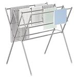 YORKING W-Shaped Clothing Drying Rack, Retractable Stainless Steel Laundry Dryer Rack Foldable Clothes Airer, Space Saving Washing Rack for Clothes Indoor Outdoor