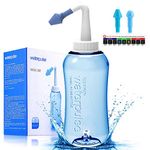 Darate Neti Pot Sinus Rinse Bottle 500 ML, Nose Wash Cleaner Pressure Rinse Nasal Irrigation for Adult & Kid BPA Free with Sticker Thermometer (500ml)