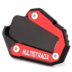 Mokiton Motorcycle Side Stand Extension Kickstand Plate Compatible With Ducati Multistrada V4 V4S 950 950S 1200 1200S 1260 1260S | Foot Pad Support Multistrada Accessories (red-2)