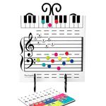 Magnetic Dry Erase Board for Music Classroom with Dual Sided Frameless Surface, 70 Colorful Magnets and Marker Included, Versatile Teaching Tool and Manipulative (1)