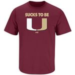 Smack Apparel Florida State Football Fans. Sucks to Be U Garnet T-Shirt (Sm-5X)