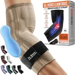 DR. BRACE® Elite Elbow Brace Support, Breathable Elbow Compression Sleeve with Gel Pad for Golfer's, Tennis Elbow & Tendonitis Treatment & Pain Relief 2024 (Beige, X-Large)