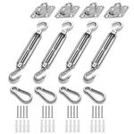 HOMPER M6 Awning Attachment Set, Heavy Duty Sun Shade Sail Stainless Steel Hardware Kit for Triangle and Square, Rectangle, Sun Shade Sail Fixing Accessories