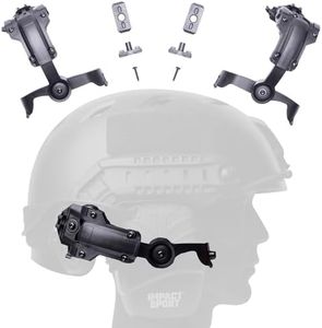 Tigrett ARC Rail Headset Adapter for Helmets – Compatible with Ops-Core, FAST, ACH, MICH, AMP Arms – Walker Razor Helmet Mount, ARC Rail Adapter Earmuffs (Howard Leight Impact Sport, Black)