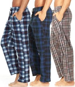DARESAY Plaid Pajama Pants for Men – Fleece Men’s Pajama Bottoms - Mens PJ Pants with Pockets & Button Fly (Up to Size 3X)