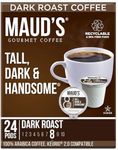 Maud's Dark Roast Coffee Pods, 24 ct | Tall, Dark & Handsome Coffee Blend | 100% Arabica Dark Roast Coffee | Solar Energy Produced Recyclable Pods Compatible with Keurig K Cups Maker