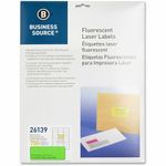 Business Source Green Fluorescent Laser Labels - Pack of 750