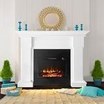 50 Inch White Electric Fireplace wi