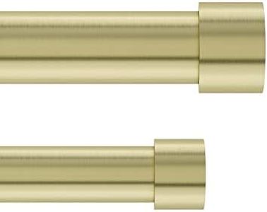 Umbra 1014557-104 Cappa 1-Inch Double Curtain Rod, Includes 2 Matching Finials, Brackets & Hardware, 36 to 66, Brass