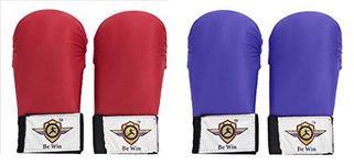 Be Win Molded Cloth Covered Karate Hand Gloves-Free Size (Red & Blue)