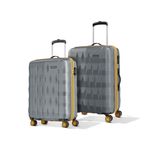 Aristocrat Comet 8 Wheel Set of 2 (Small+Medium) Hard Case Trolley Bag | Combination Lock | Tough and Durable Polycarbonate Luggage | 3 Year International Warranty | Suitcase for Travel | Grey