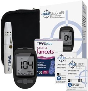 TRUENESS AIR Blood Glucose Meter Bundle - Blood Glucose Monitor, Case, 100 Test Strips, 100 Lancets, Lancing Device - Fast, Easy Testing Supplies for Home Use