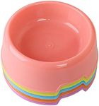 Loialpupy 5 pieces/set Plastic dog bowls, cats, puppies, hamsters, rabbits, pet bowl for dry food, wet treats, water (Random color)