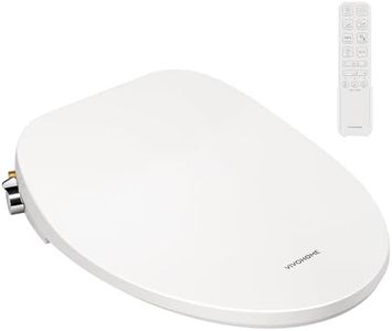 VIVOHOME Smart Heated Bidet Toilet Seat with Remote Control, Self-Cleaning Dual Nozzles for Rear and Front Cleansing, Adjustable Temperature Settings with Warm Air Dryer, Soft Close Lid, Nightlight