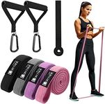 CORTNOE Pull Up Assistance Bands - Pull Up Bands Fabric Long Resistance Bands Set of 10 Long Workout Bands with Door Anchor, Handles, Exercise Bands for Working Out, Weight Training